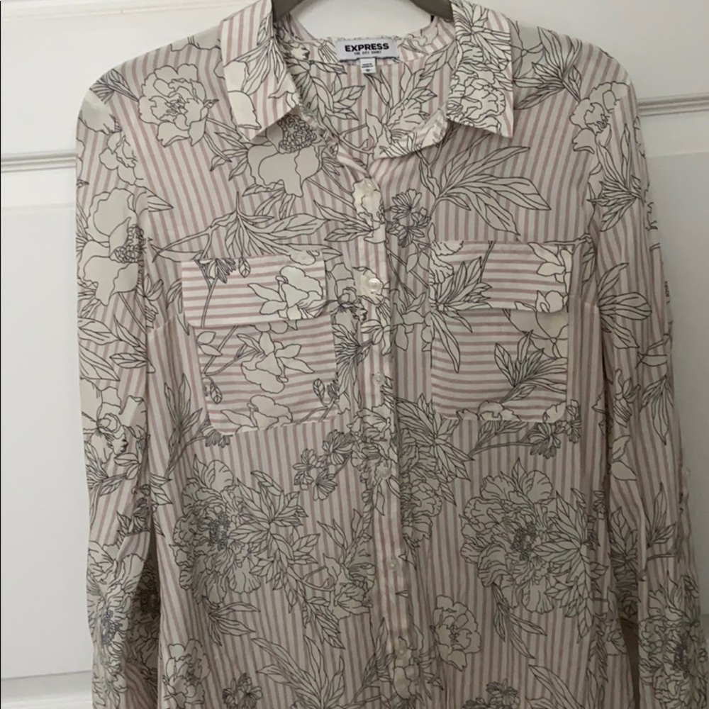 Ladies Express Button Down Dress Shirt